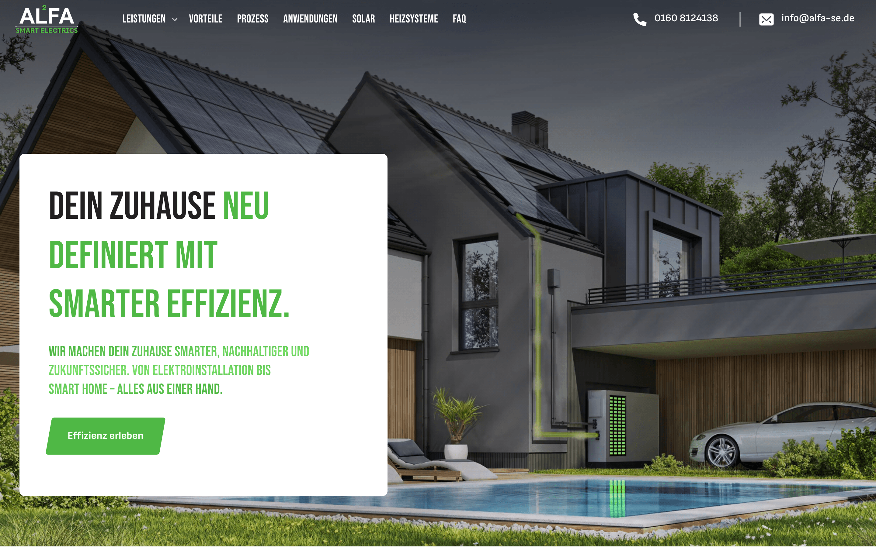 Webseite für ALFA Smart Electrics