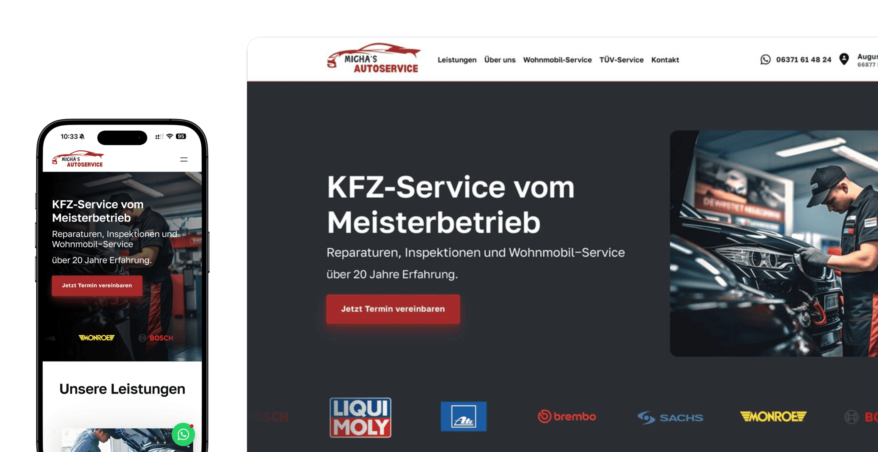 Webseite für Micha's Autoservice