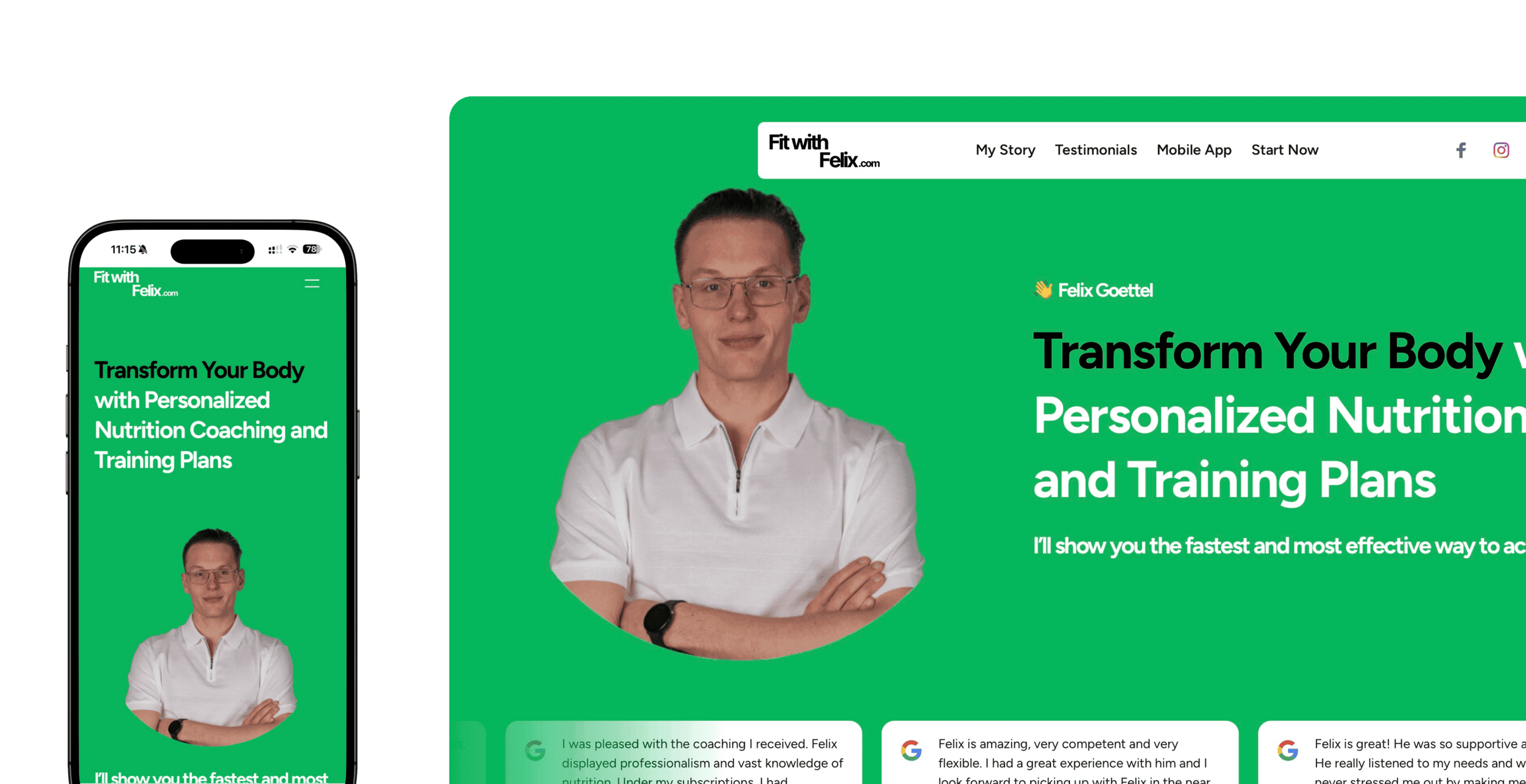 Webseite für Fit with Felix