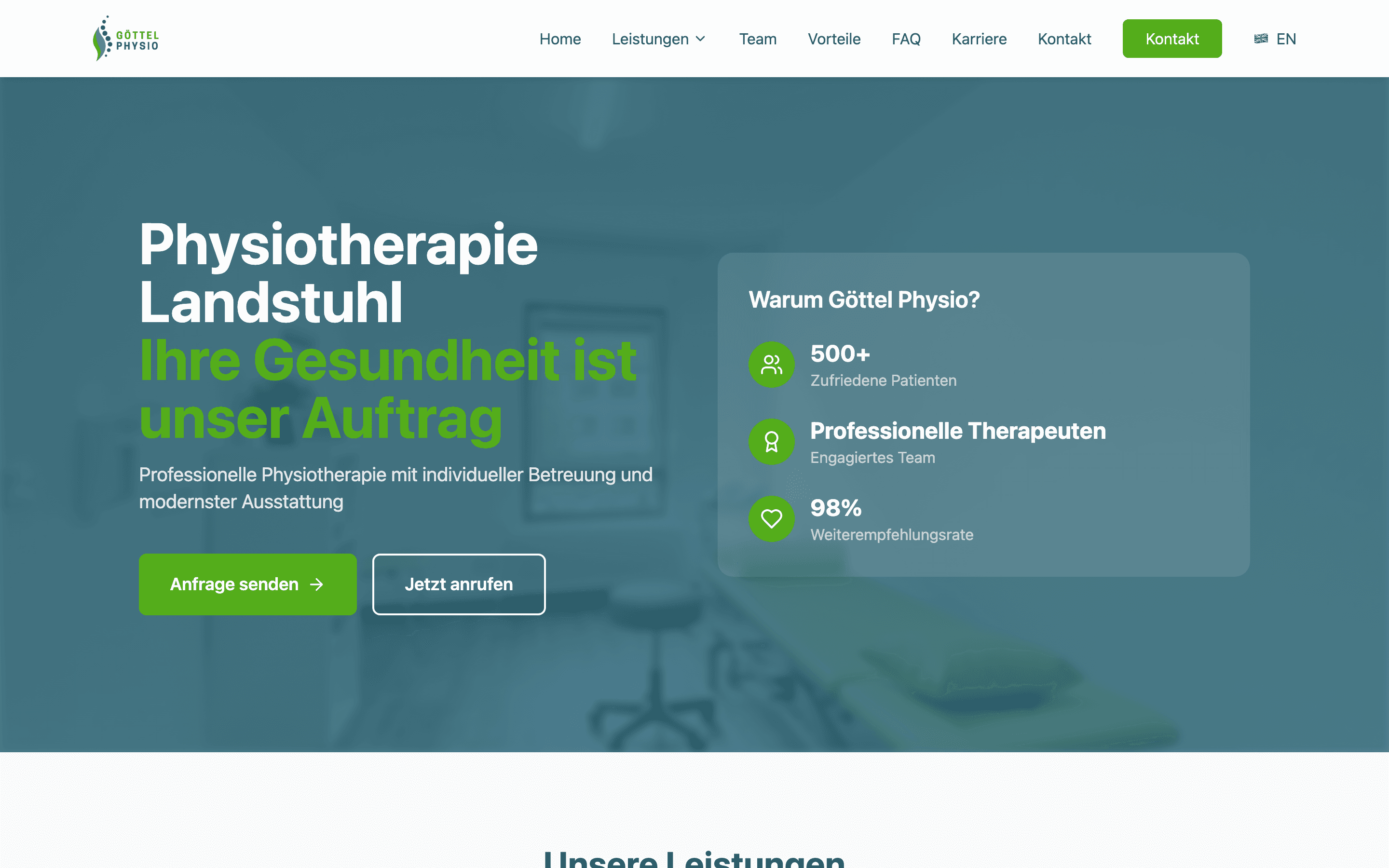 Webseite für Göttel Physio
