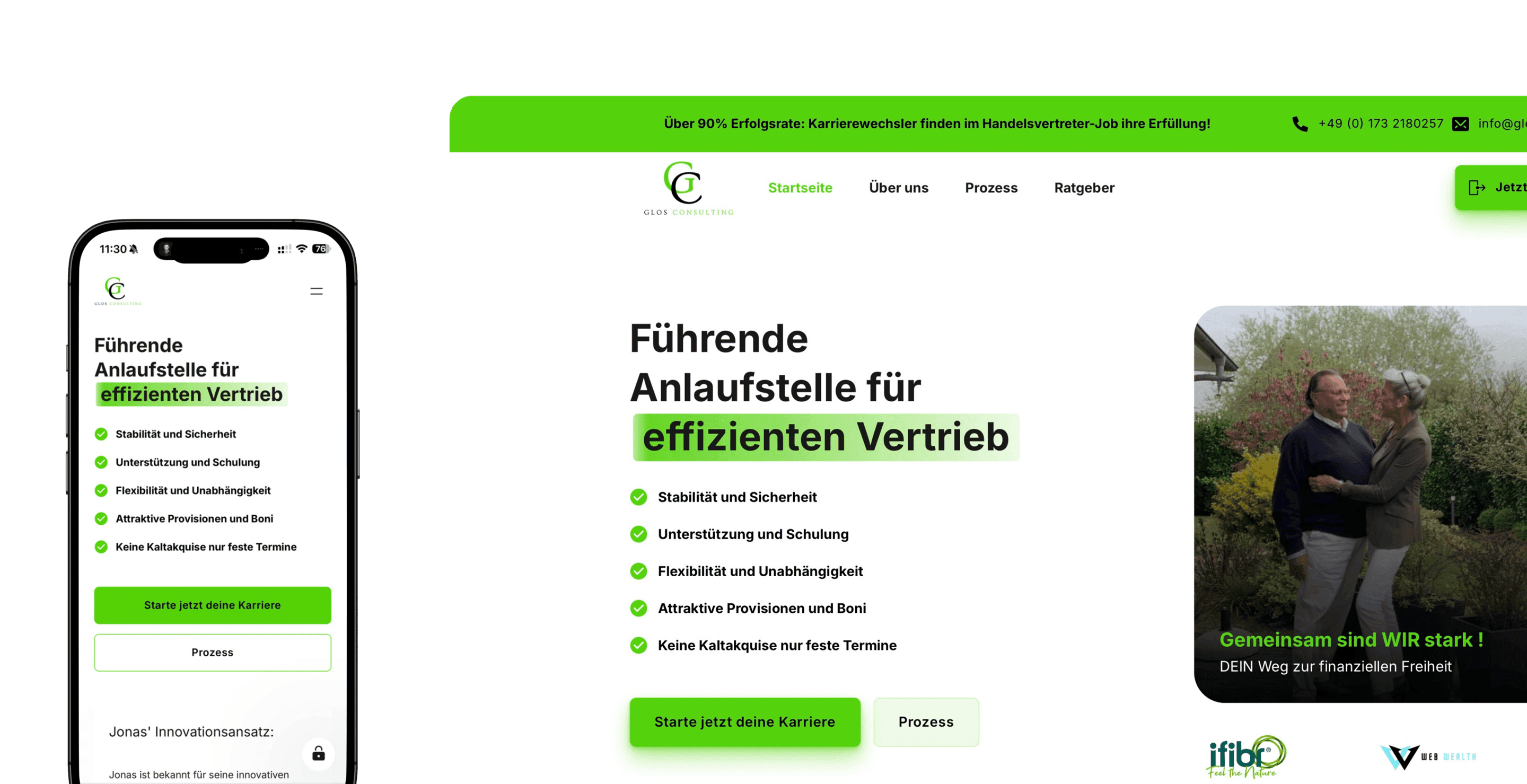 Webseite für Glos Consulting