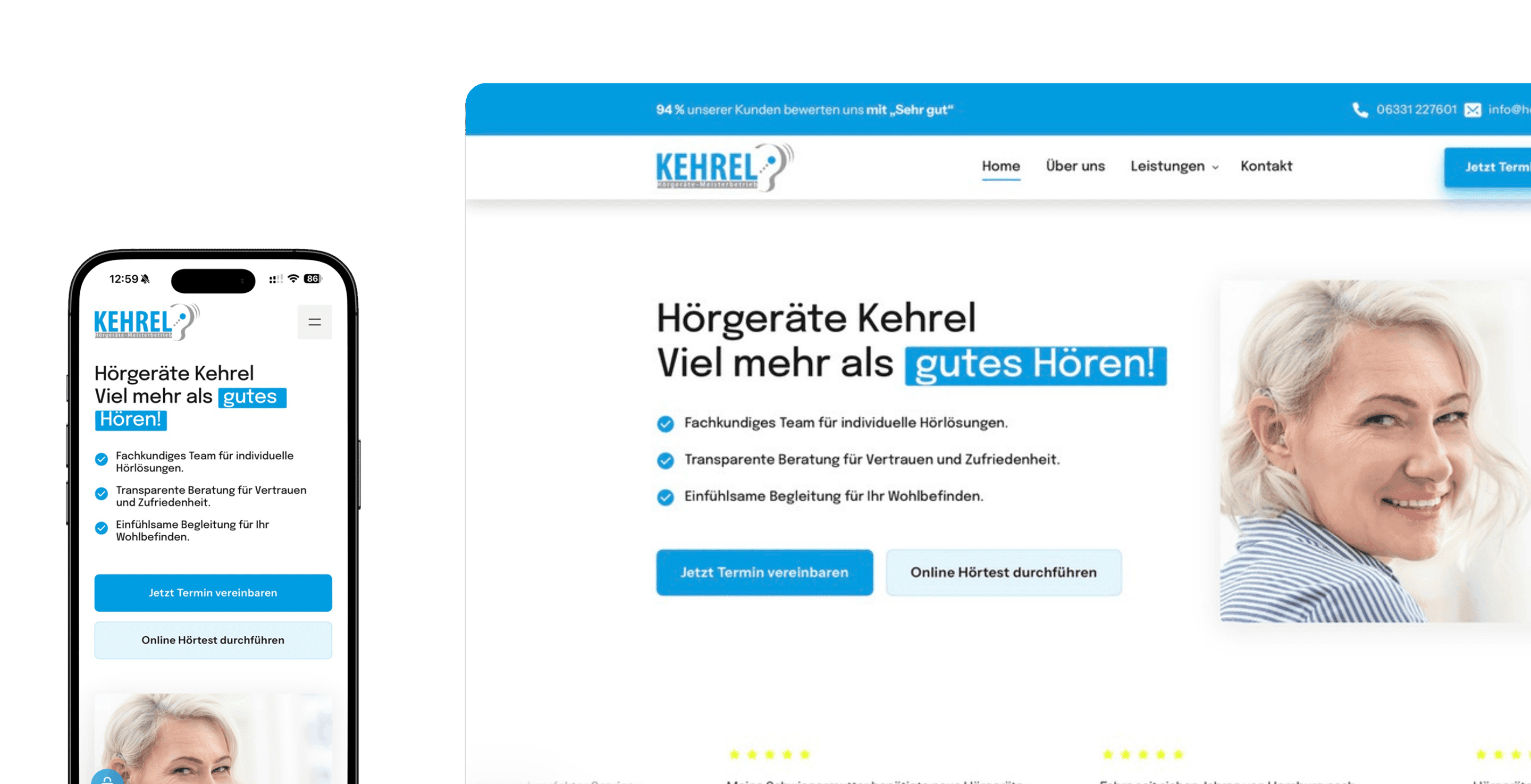 Webseite für Hörgeräte Kehrel
